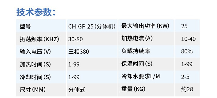 CH-GP-25(分体机）参数