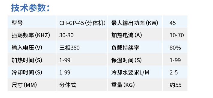 CH-GP-45(分体机）参数